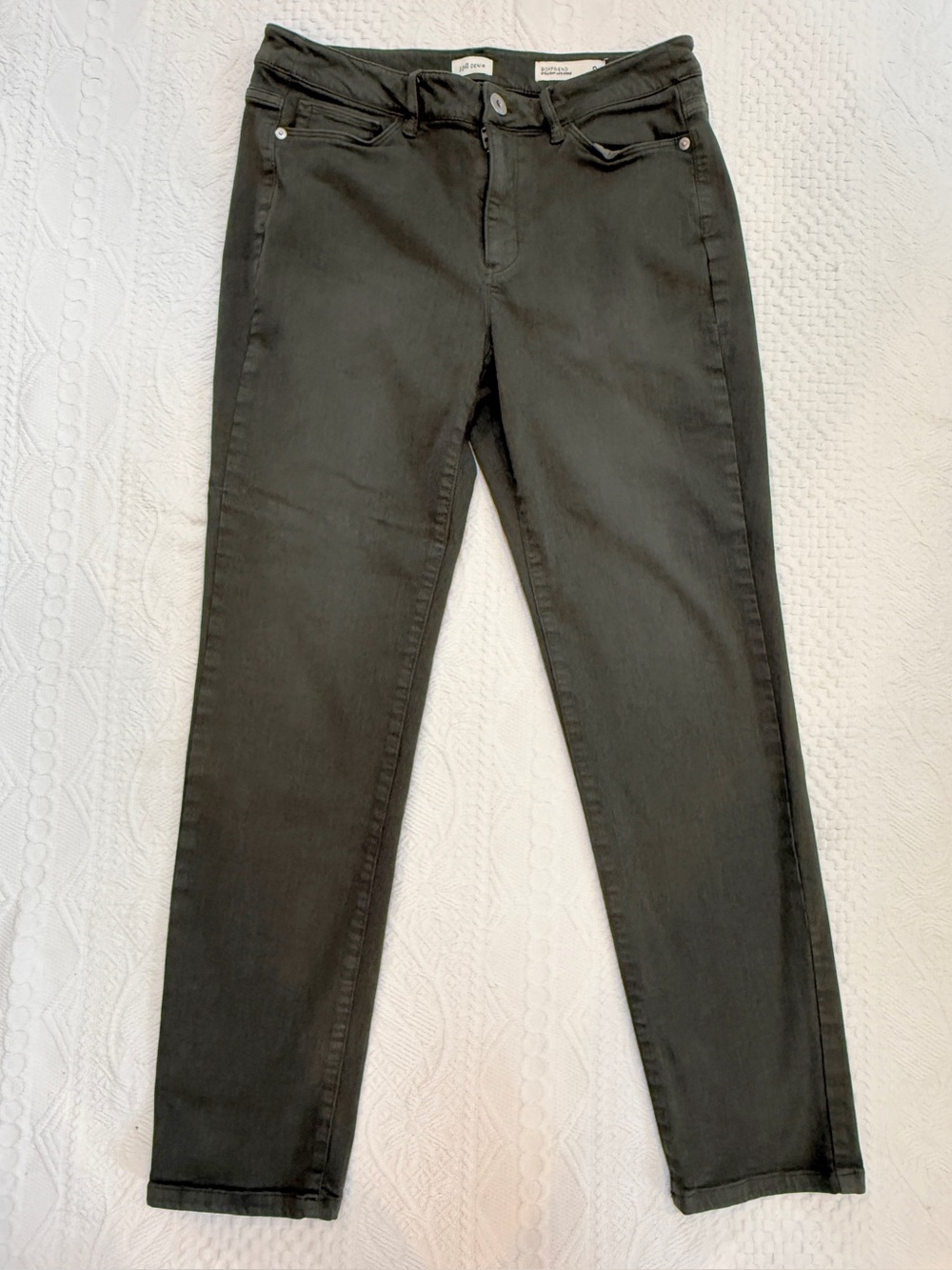 J. Jill Denim Boyfriend Straight Leg Ankle Jeans Women’s Size 8 Olive Green